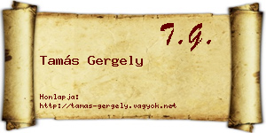 Tamás Gergely névjegykártya